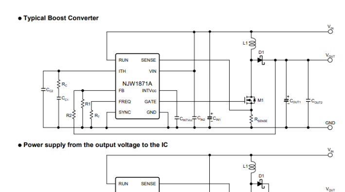 電流模式、驅動MOSFET的升壓/回掃型開關穩壓器IC NJW1871A系列